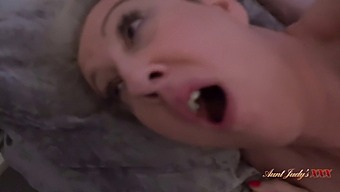 Watch As A Horny Stepmom Gets Caught Masturbating By Her Stepson