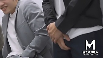 Asian Babe Gets Her Ass Licked In Group Setting