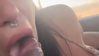 Melissa Lisboa Gives A Professional Blowjob And Milks While Driving