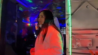 A Young Woman Leaves With A Handsome Man She Just Met, Showcasing Her Stunning Beauty