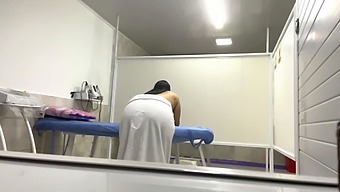 Greasy Mature Patient With Large Posterior Captured In Medical Professional'S Office